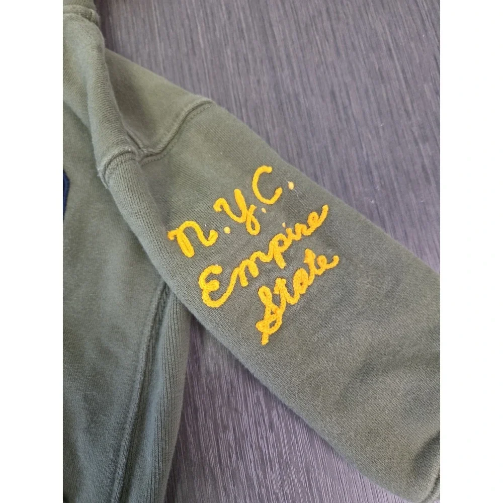 Baby Gap Athletic Hoodie Toddler 2T‎ Logo NYC Graphic Sweatshirt Army Green RARE